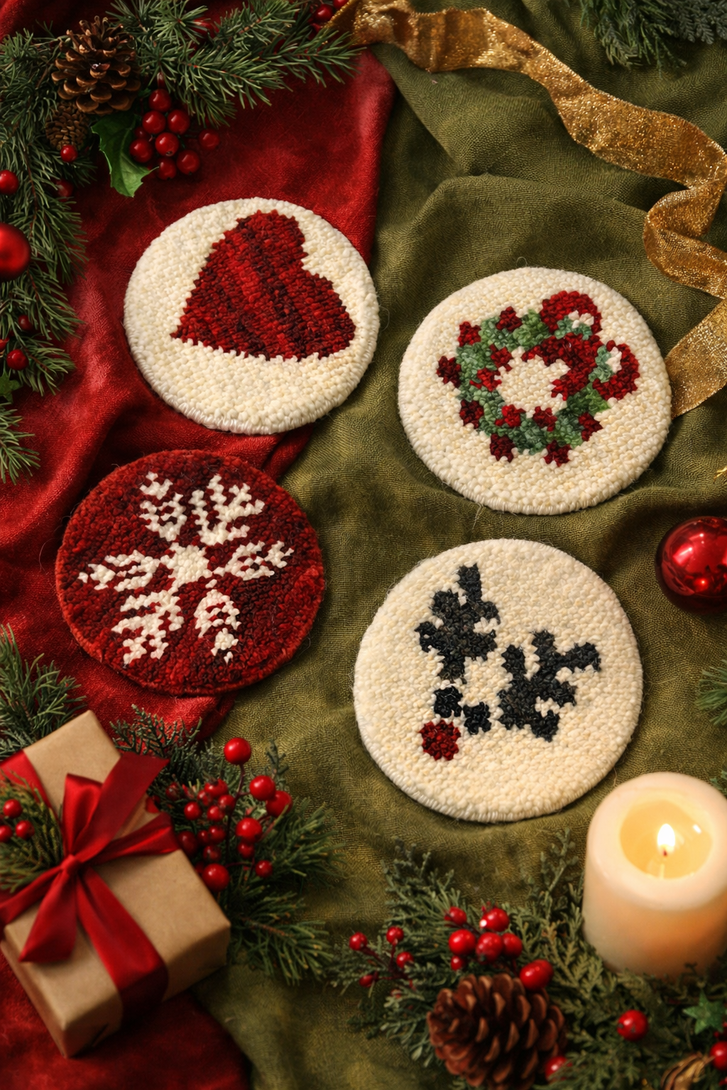 Christmas Coasters ( pack of 4)